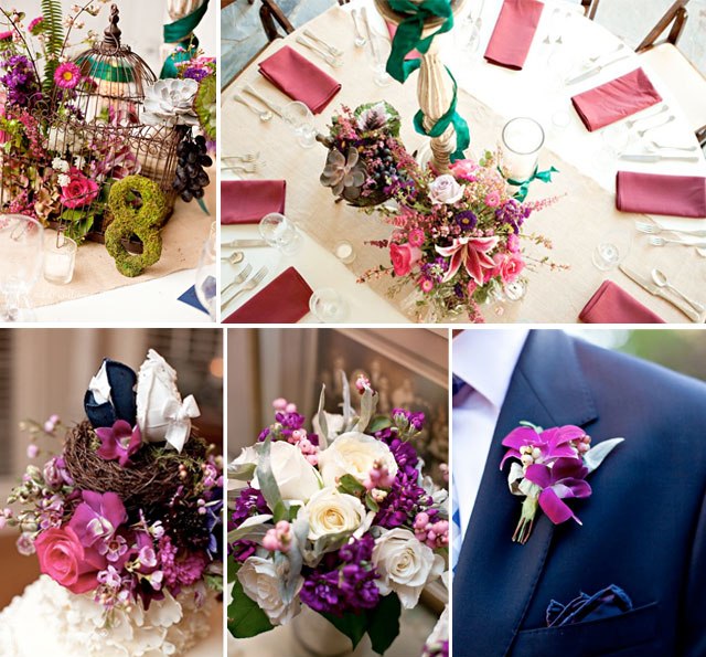 pink, purple, teal, fall colors, nashville wedding, inspiration